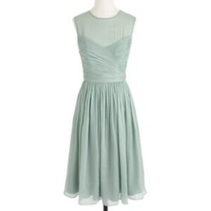 J.Crew NWT Romantic Dusty shale Clara Illusion chiffon dress size 8